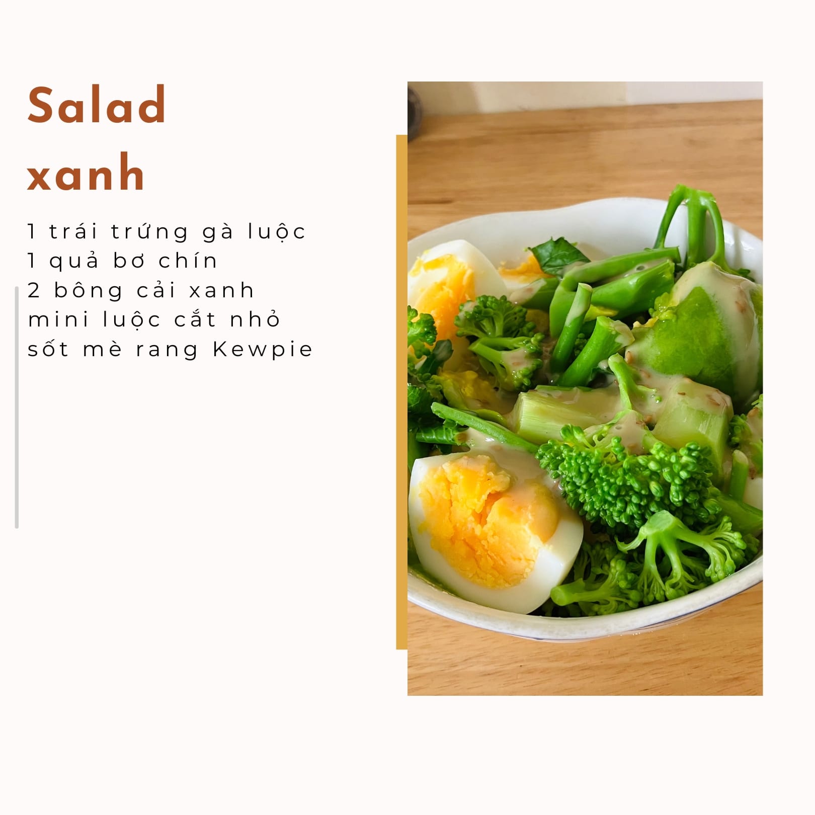 [thực đơn dinh dưỡng 31.8] salad bơ bông cải